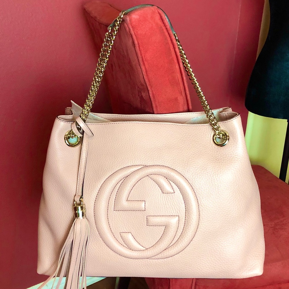 NWT Gucci Chain Strap Tote in Cipria